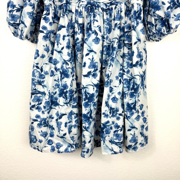 Abercrombie & Fitch Emerson Poplin Puff Sleeve floral Mini Dress size M - Picture 3 of 10